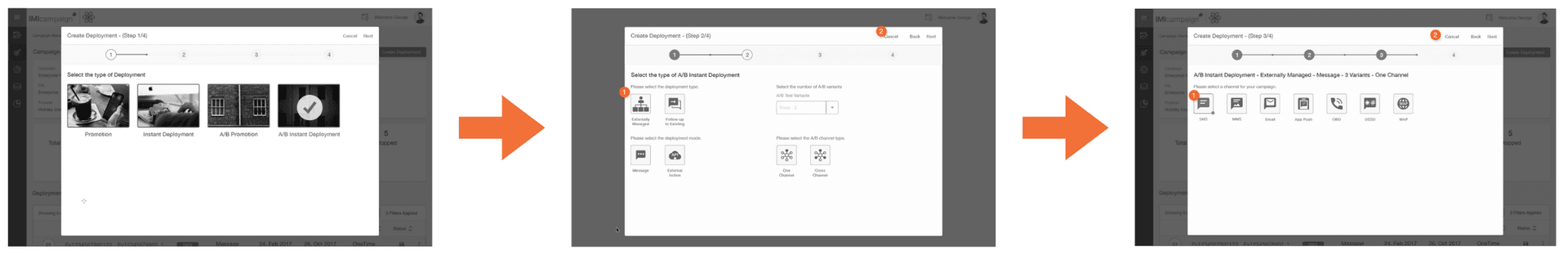 Setup wizard interface showing boilerplate campaign template options