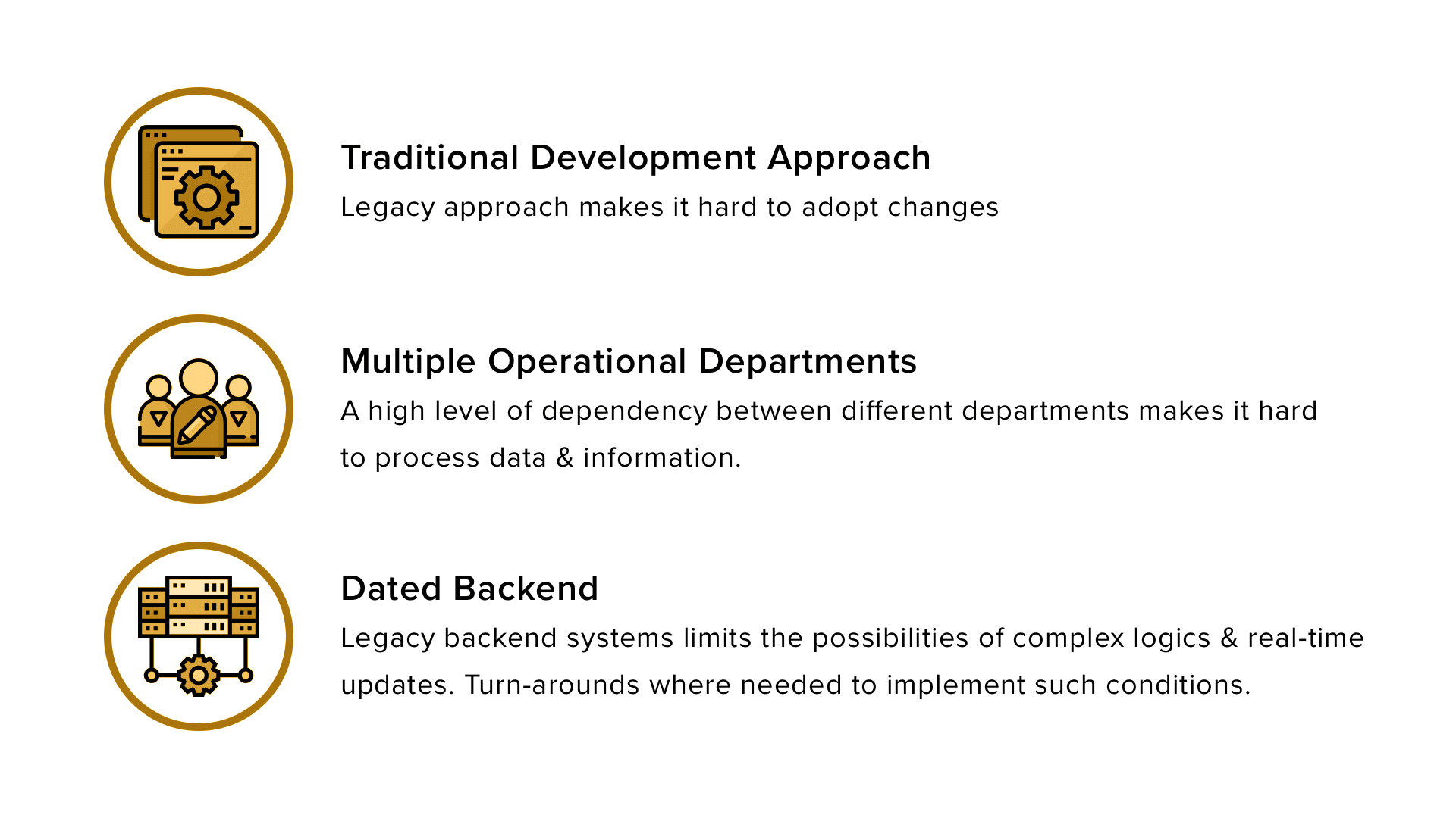 Key challenges identified in the existing customs management system